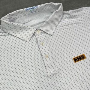 Draddy Sport Polo Shirt Mens 3XL White Dewalt Geometric Golf Performance Stretch
